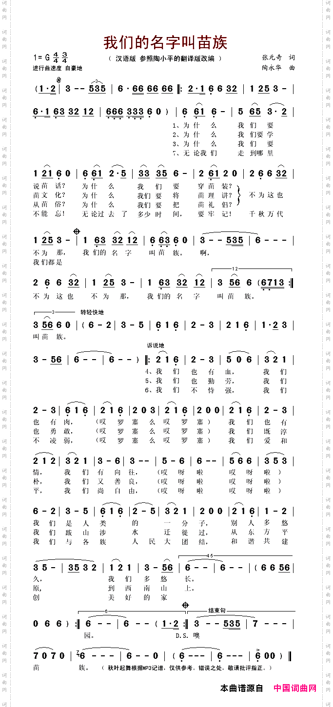 我们的名字叫苗族（汉语版）