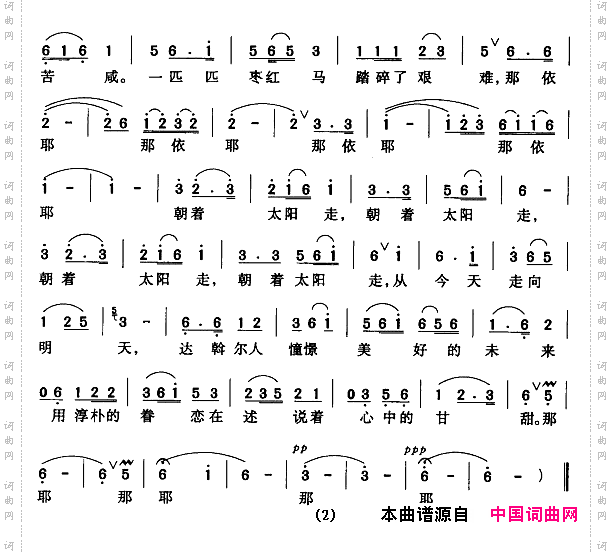 朝着太阳走电视片《达乡风情掠影》主题歌