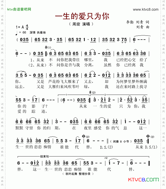 一生的爱只为你