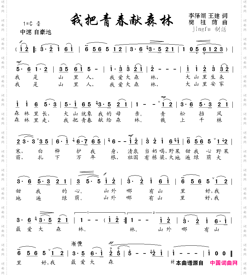 我把青春献森林