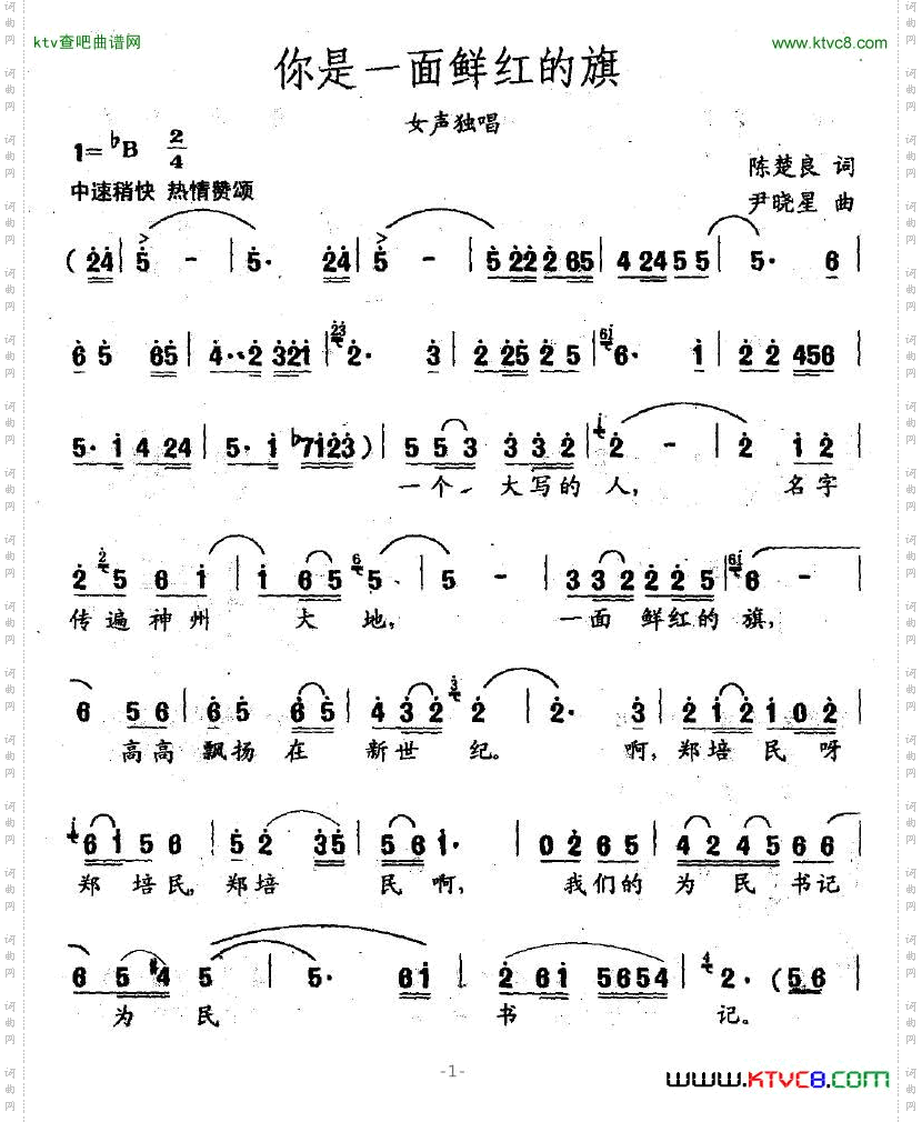 你是一面鲜红的旗