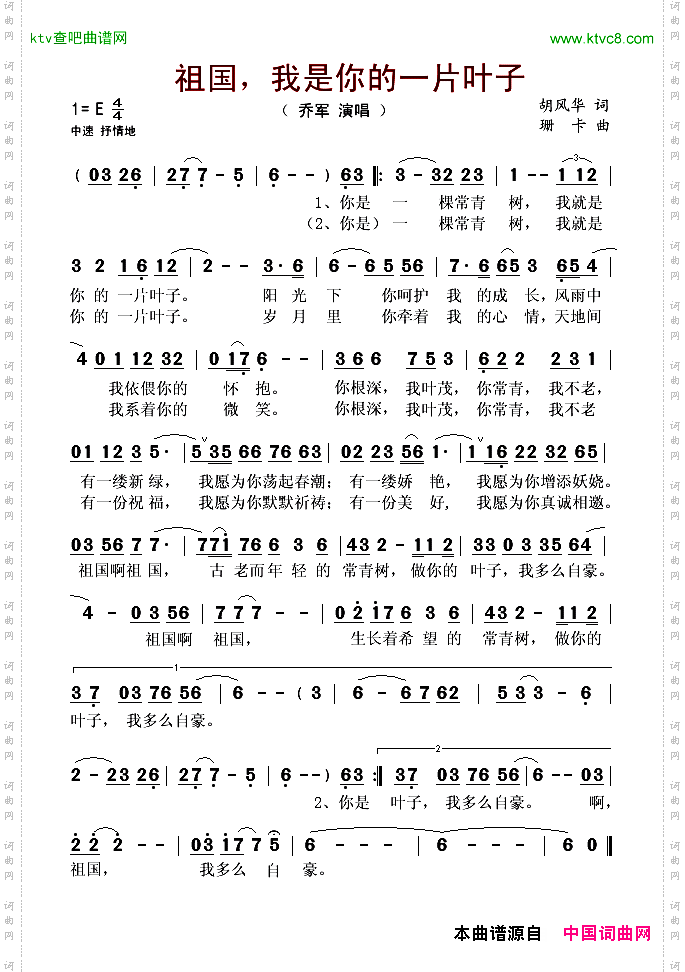 祖国,我是你的一片叶子