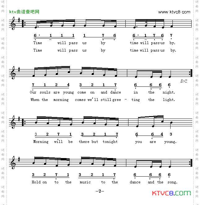 Youthdance青春舞曲英译中文歌曲、线简谱混排版