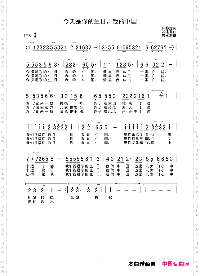 今天是你的生日,我的中国