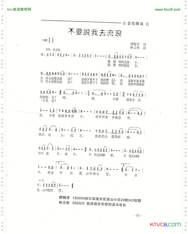 不要说我去流浪