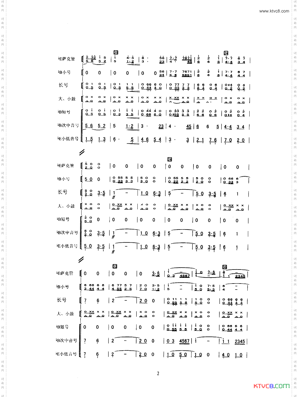 迎宾曲_军乐缩编谱