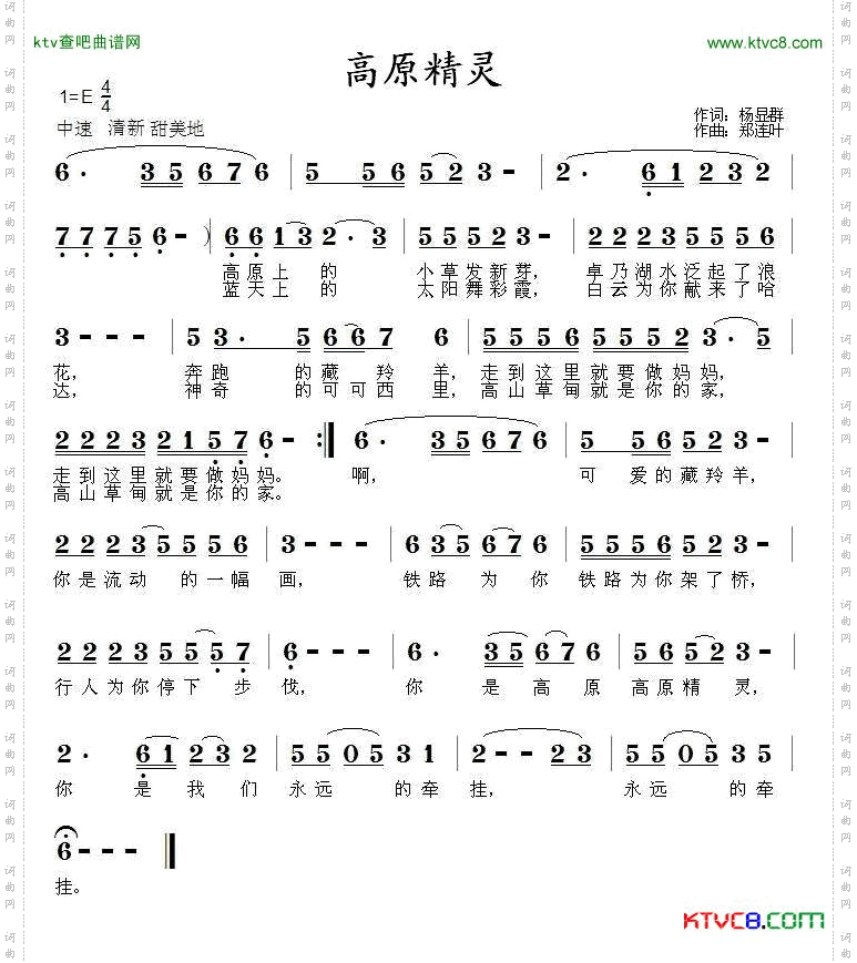 高原精灵杨显群词郑连叶曲