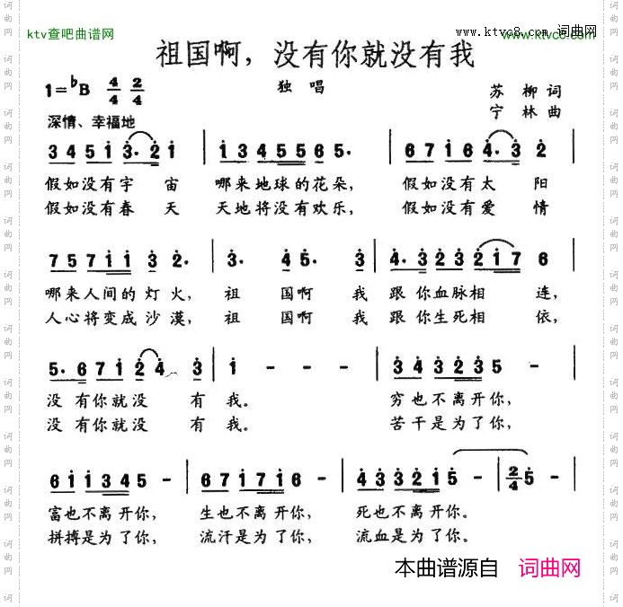 祖国啊，没有你就没有我