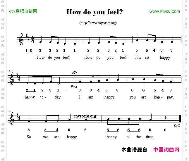 Howdoyoufeel英文儿歌