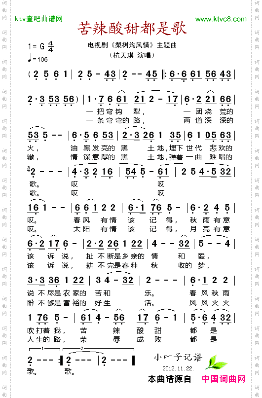 苦辣酸甜都是歌_电视剧《梨树沟风情》主题曲