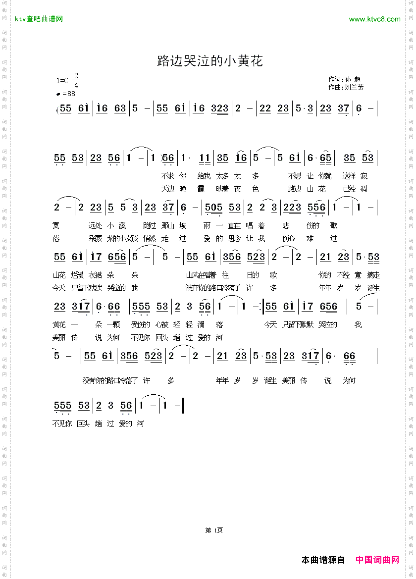 路边哭泣的小黄花