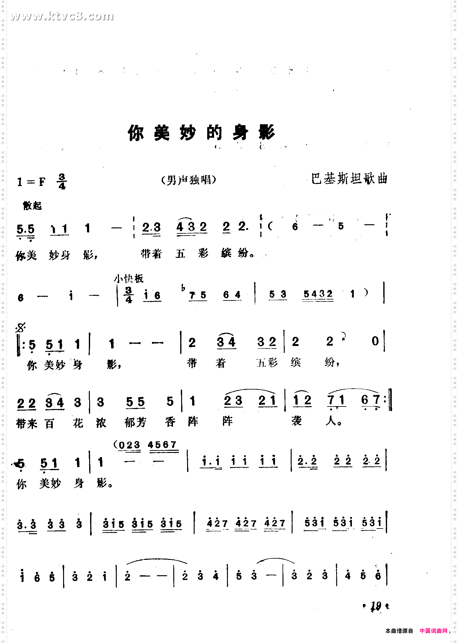 你美妙的身影