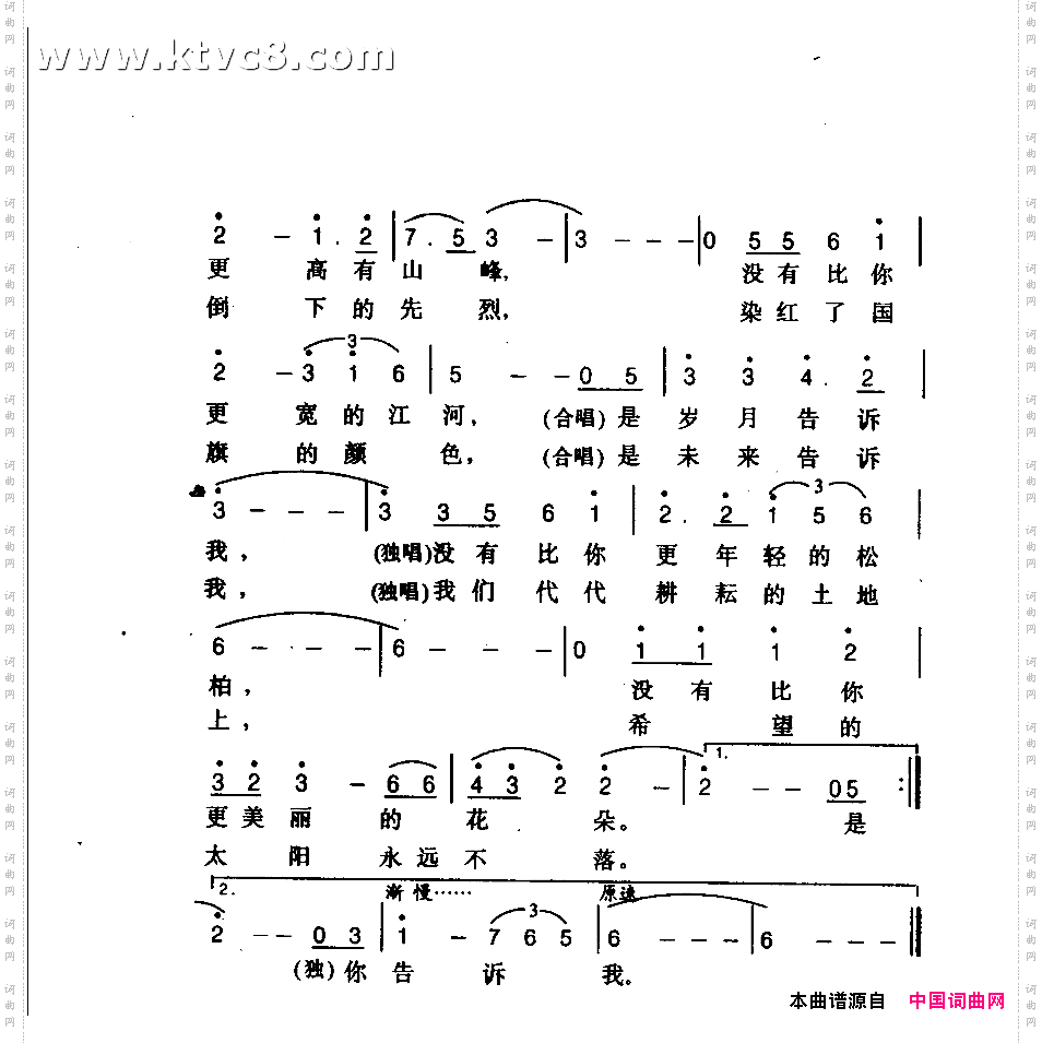 告诉我_《国魂》主题歌