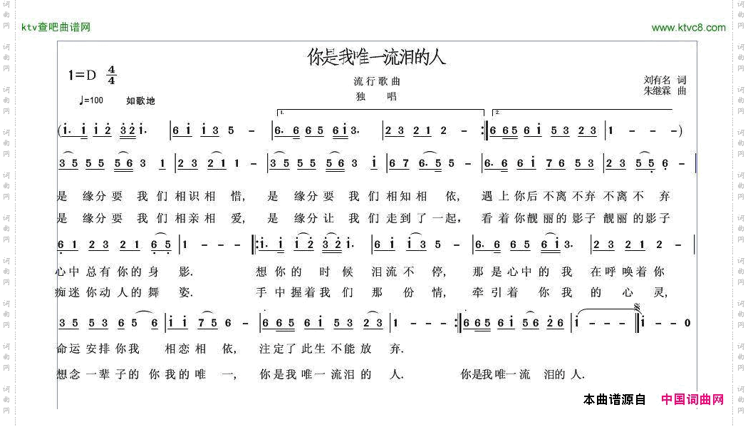 你是我唯一流泪的人