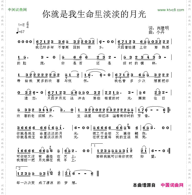 你就是我生命里淡淡的月光
