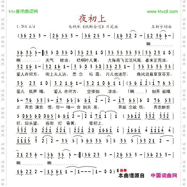 夜初上