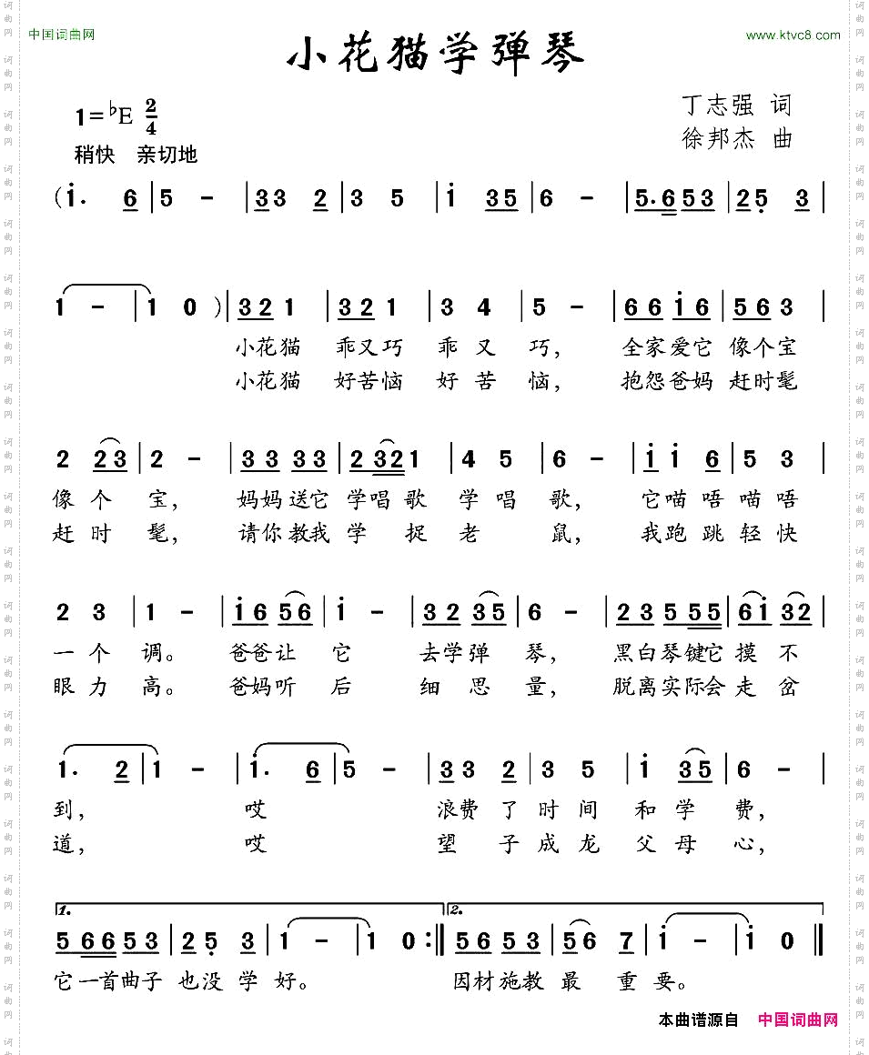 小花猫学弹琴