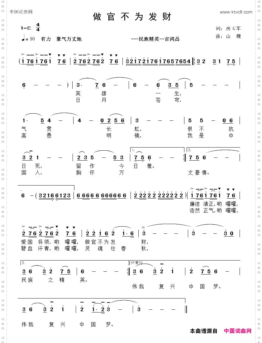 做官不为发财_民族精英吉鸿昌
