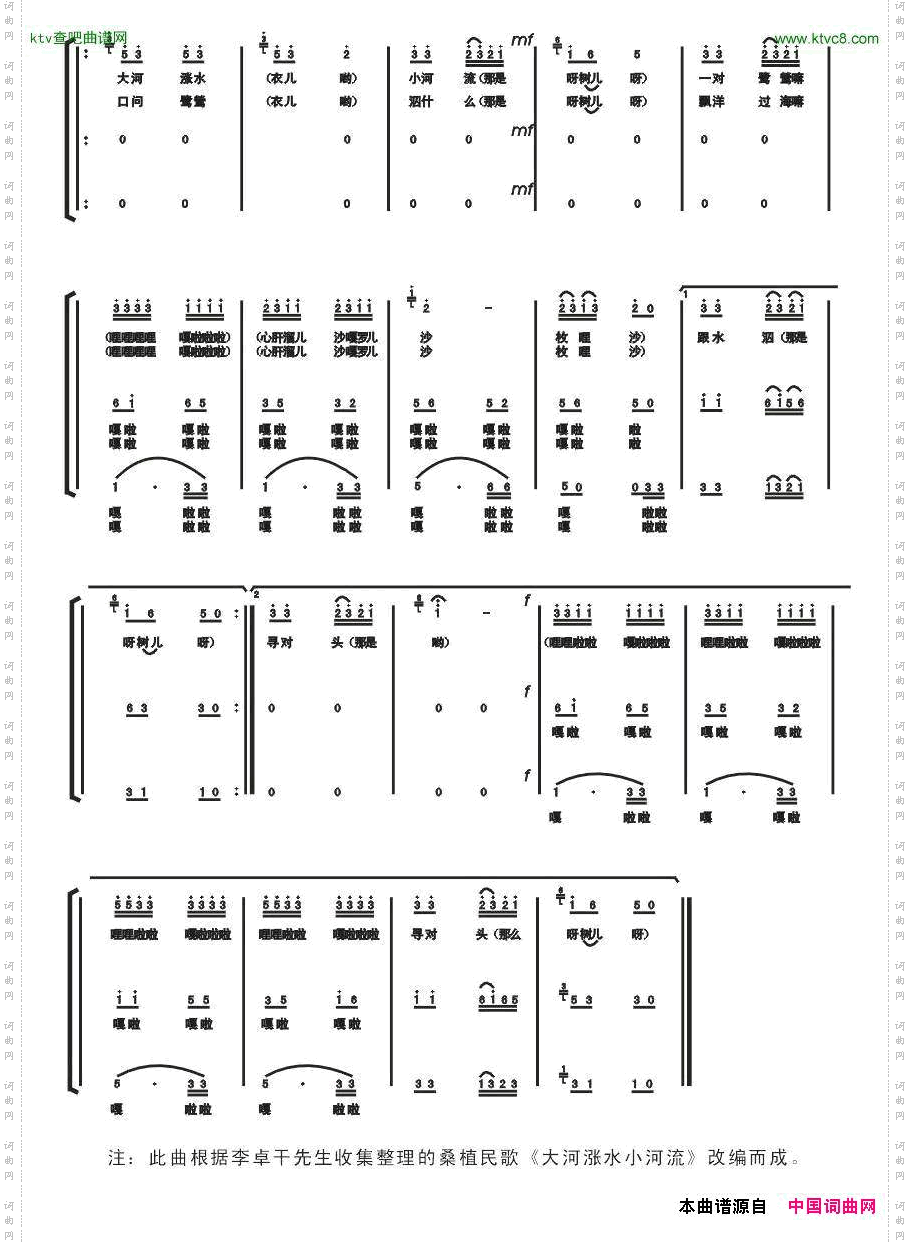 大河涨水小河流