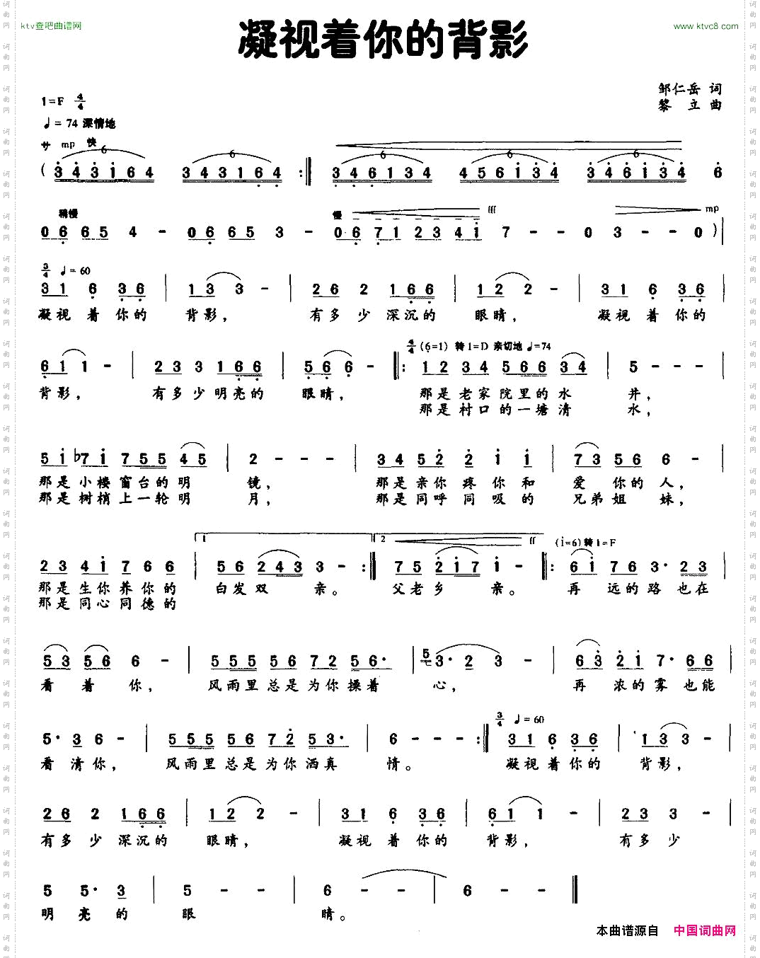 凝视着你的背影