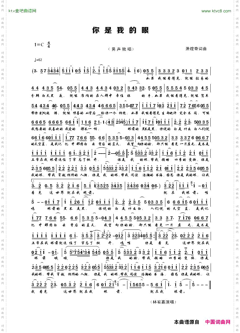 你是我的眼男声独唱