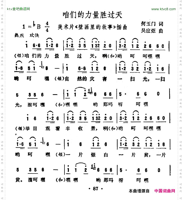 咱们的力量胜过天美术片《壁画里的故事》插曲