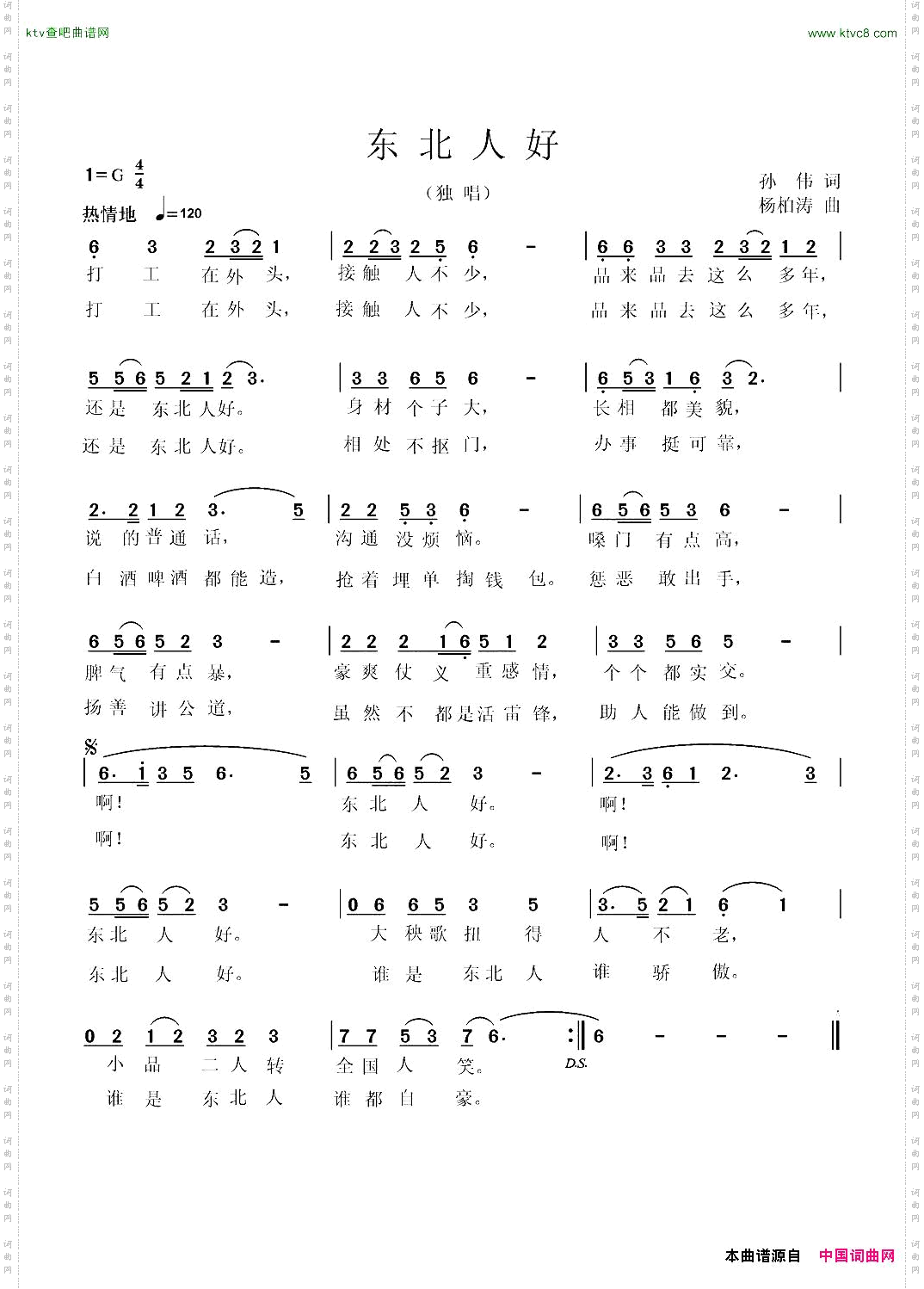 东北人好杨柏涛曲孙伟词