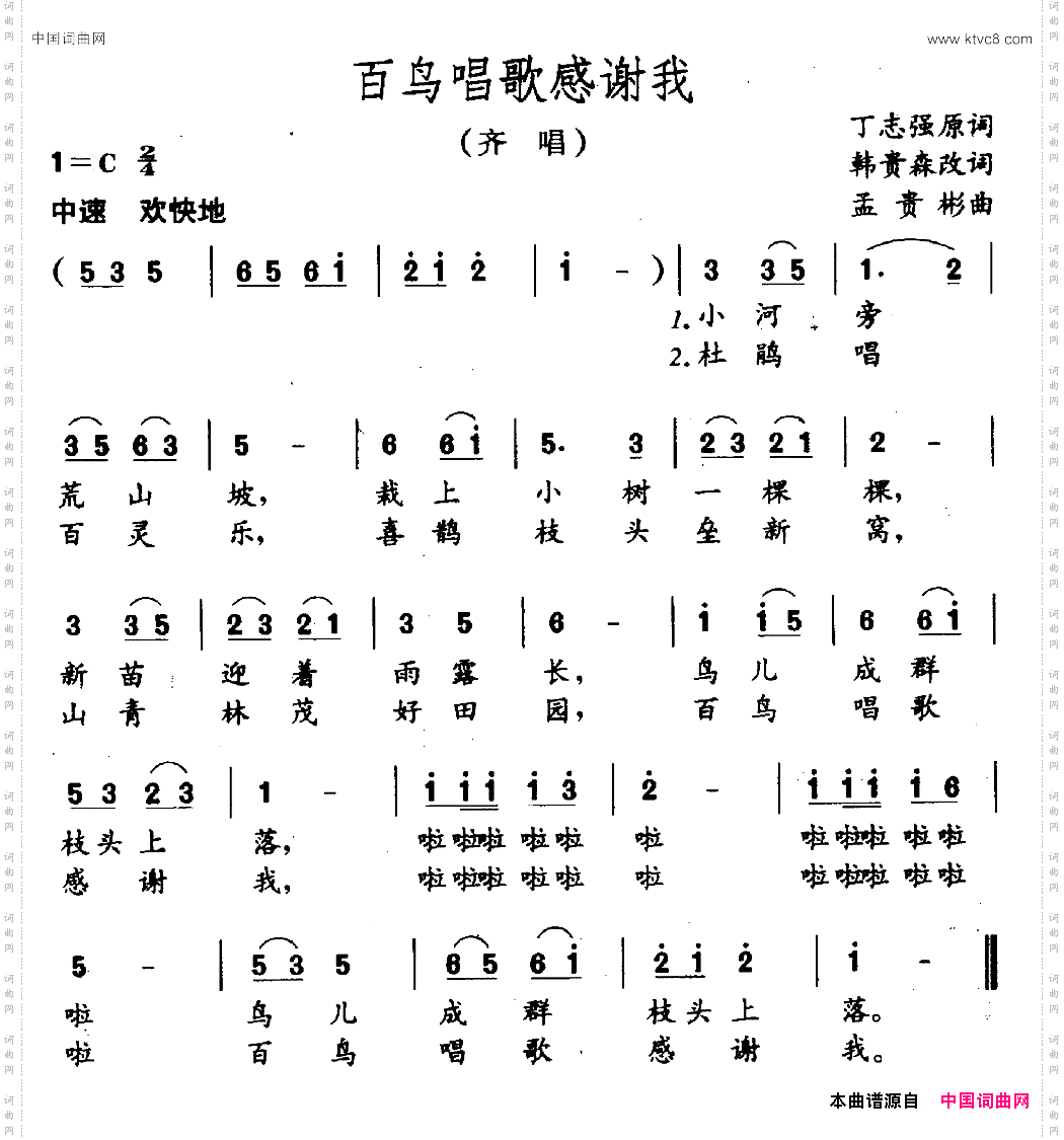 百鸟唱歌感谢我