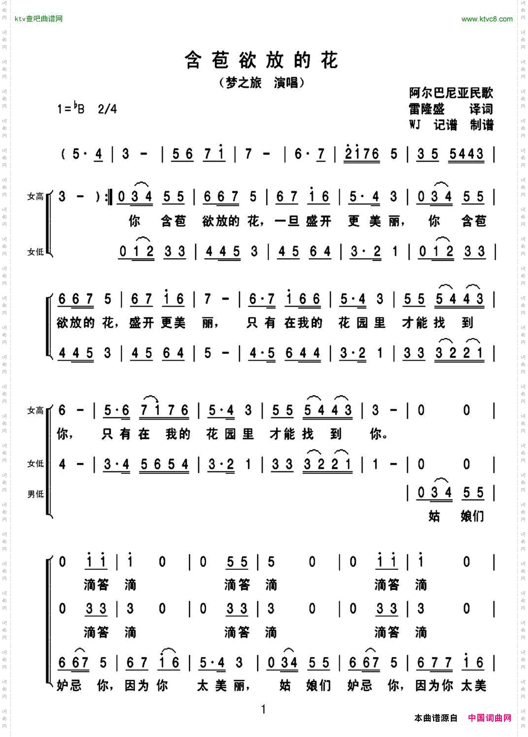 含苞欲放的花_梦之旅演唱