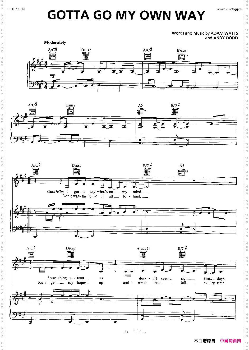 [美]GottaGoMyOwnWay正谱_[美]Gotta Go My Own Way正谱