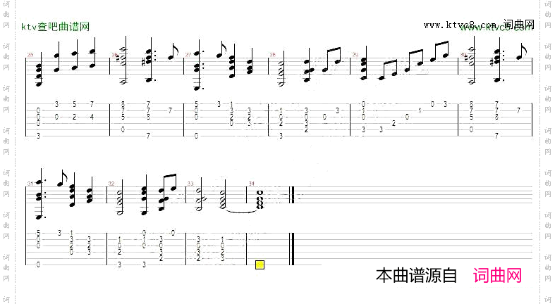 婚礼进行曲二吉他独奏谱五线谱