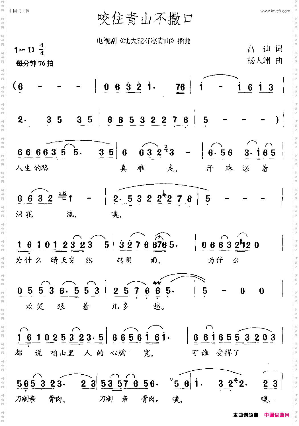 咬住青山不撒口电视剧《北大荒有座青山》插曲