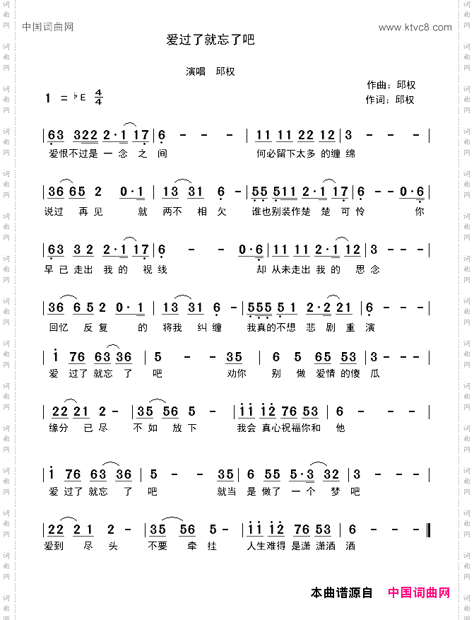 爱过了就忘了吧