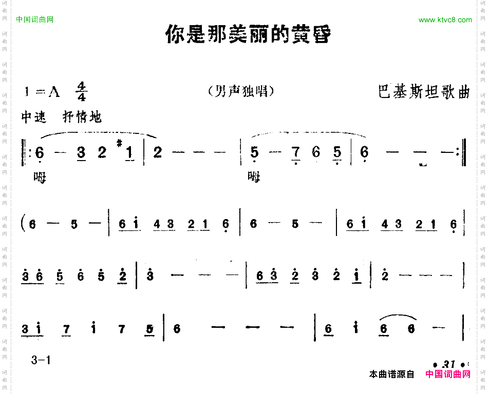[巴基斯坦]你是那美丽的黄昏