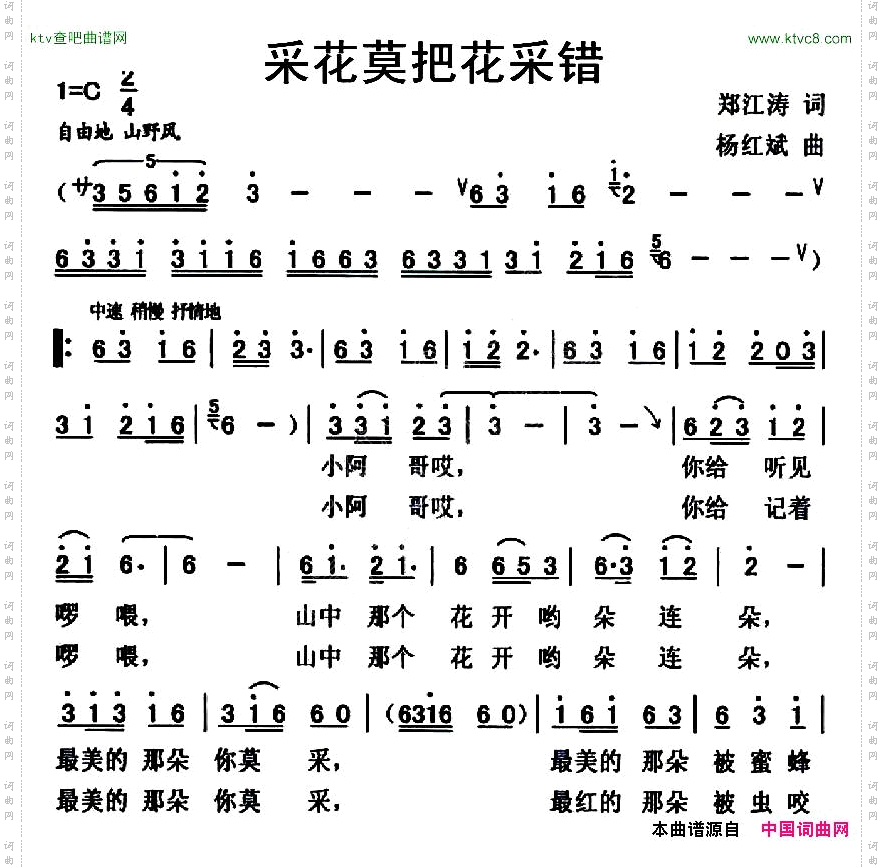 采花莫把花采错
