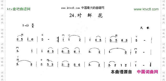 对鲜花