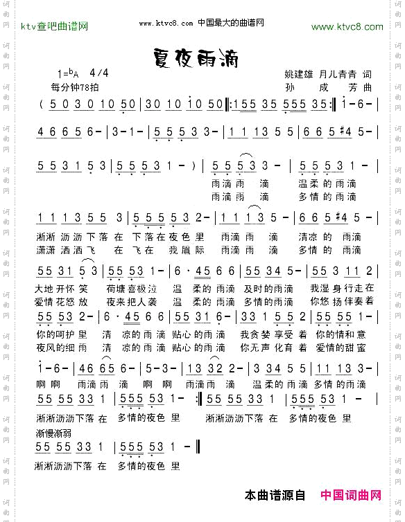 夏夜雨滴