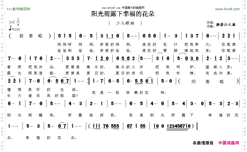 阳光雨露下幸福的花朵
