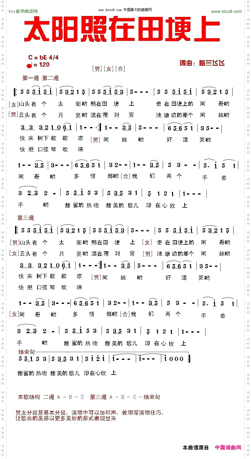太阳照在田埂上