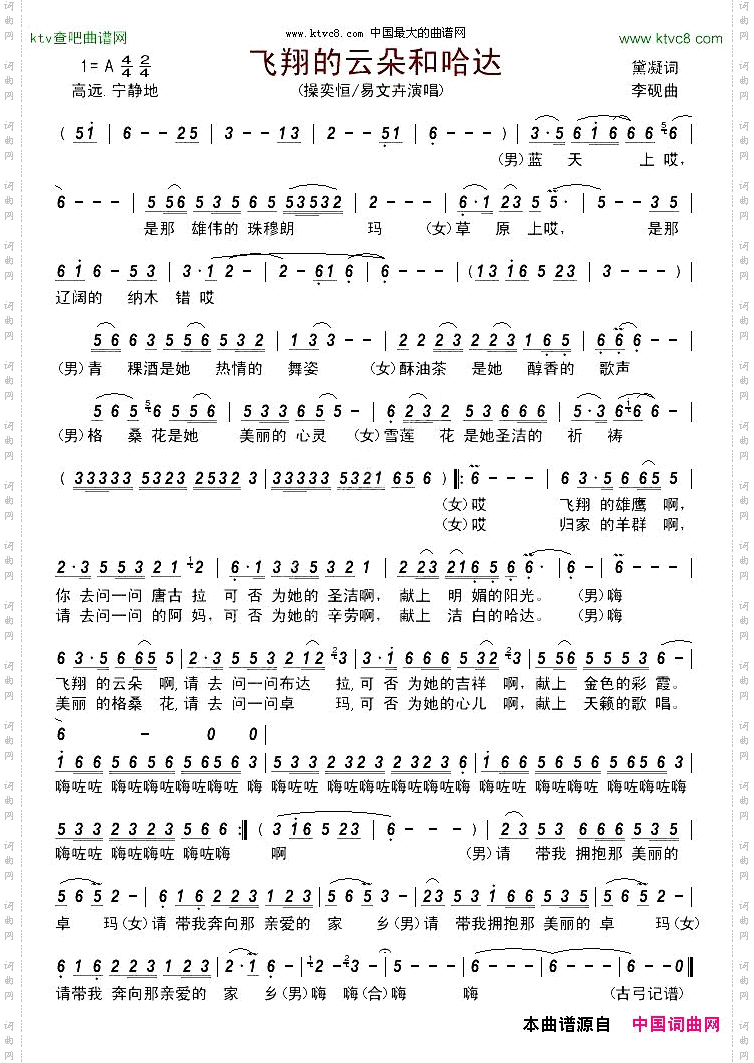 飞翔的云朵和哈达