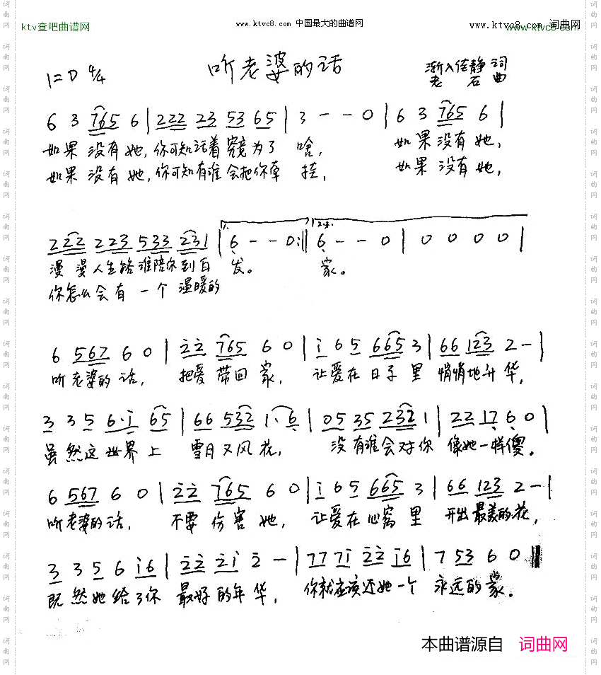 听老婆的话