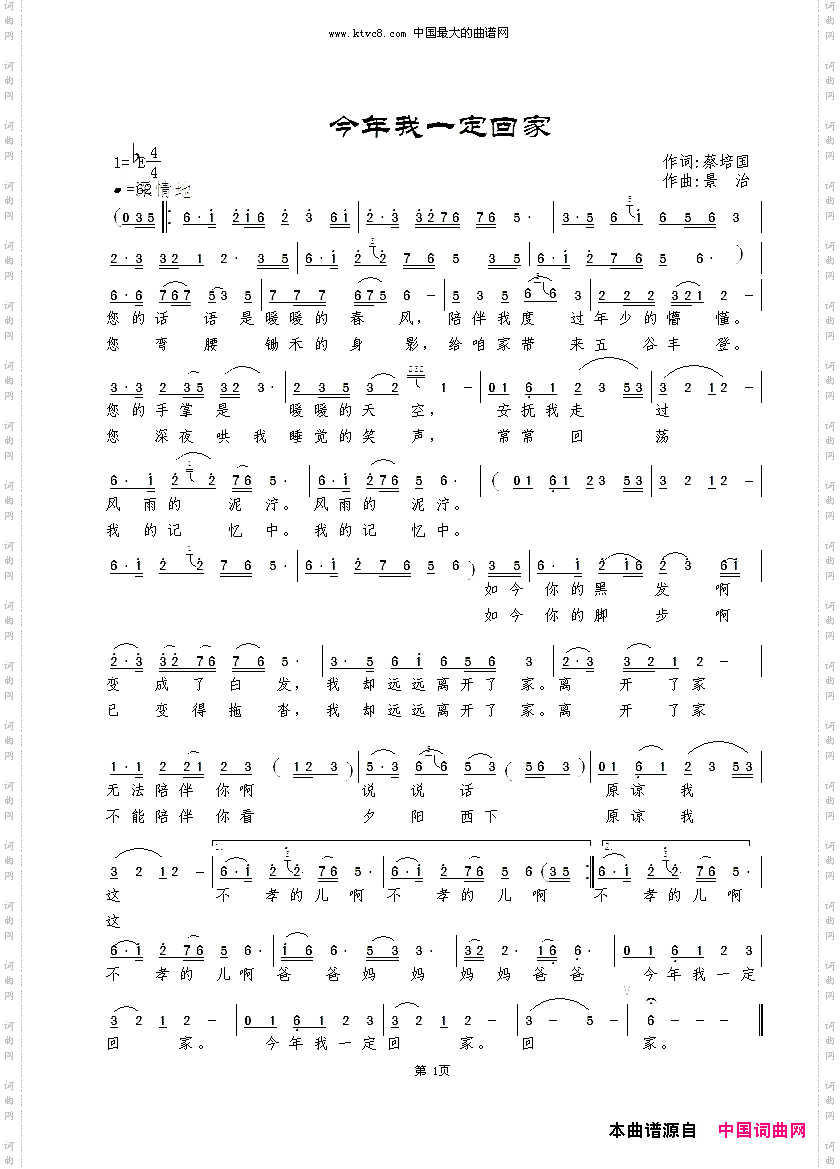 今年我一定回家