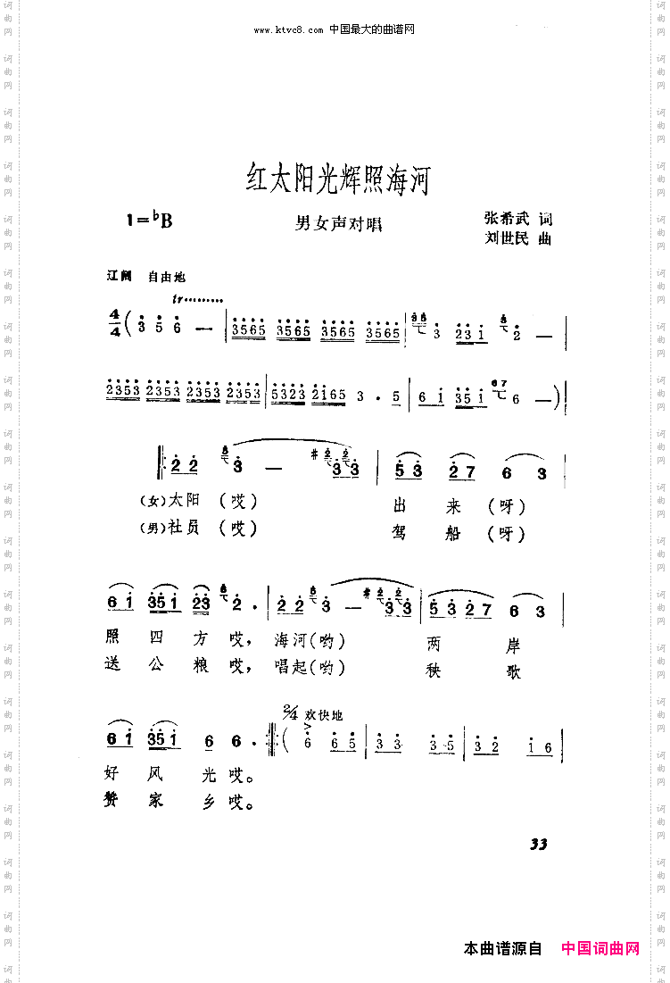 红太阳光辉照海河扫描谱