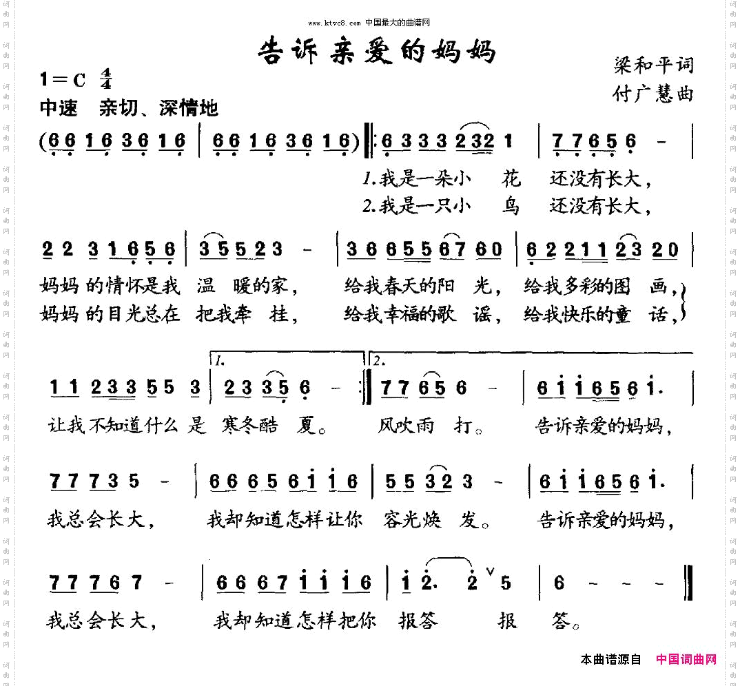 告诉亲爱的妈妈