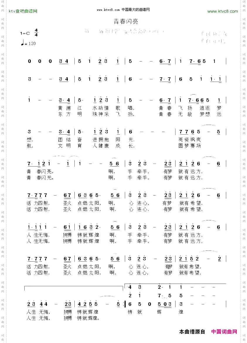 青春闪亮陈善友词