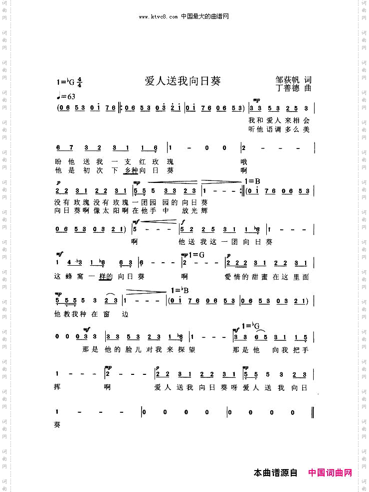 爱人送我向日葵