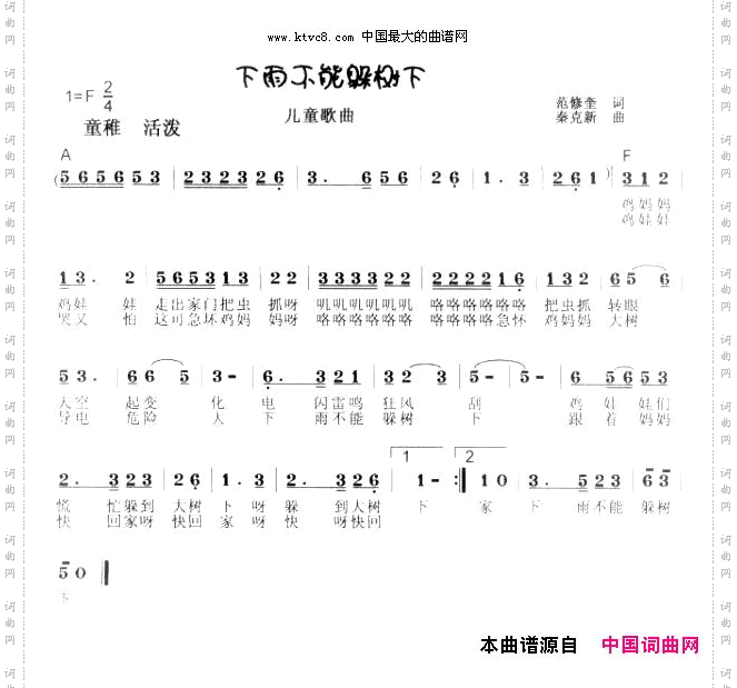 下雨不能躲树下