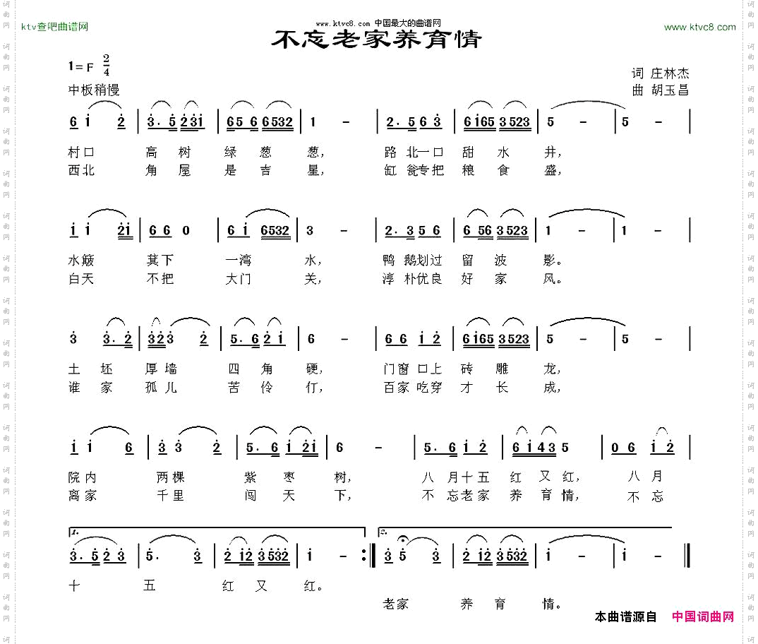 不忘老家养育情