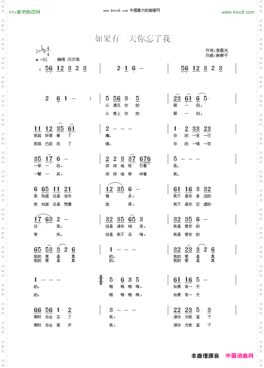 如果有一天你忘了我