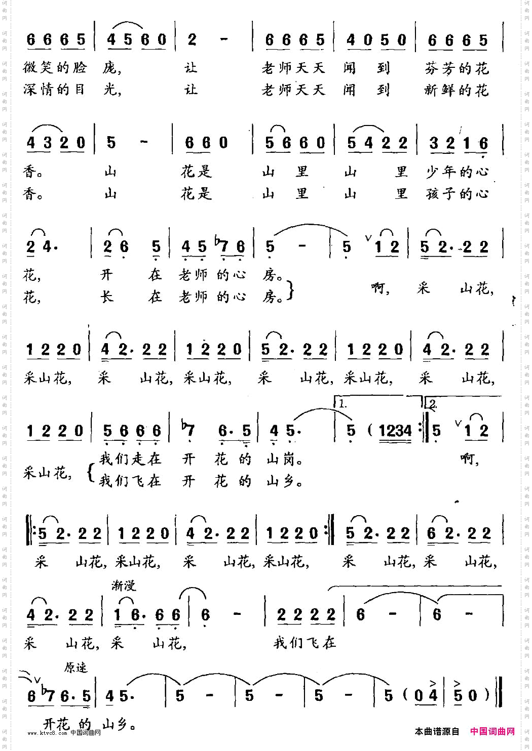 采山花张立国词胡积英曲